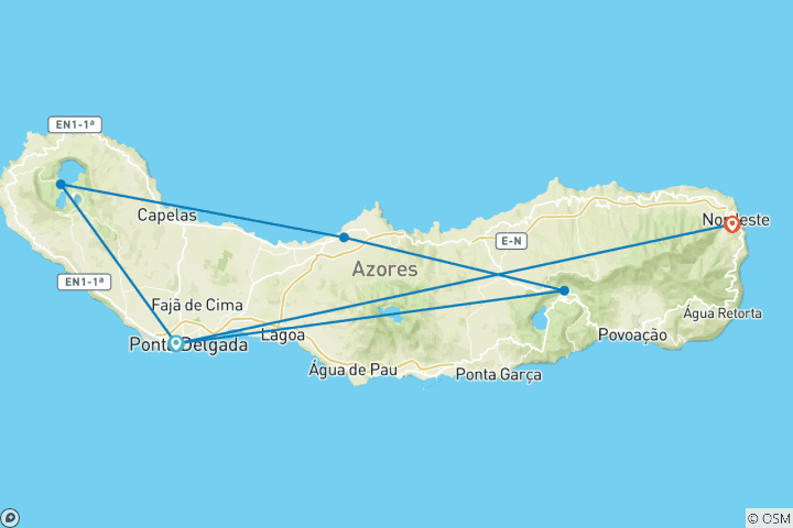 Map of Teezauber auf den Azoren: Naturwunder und Teegenuss