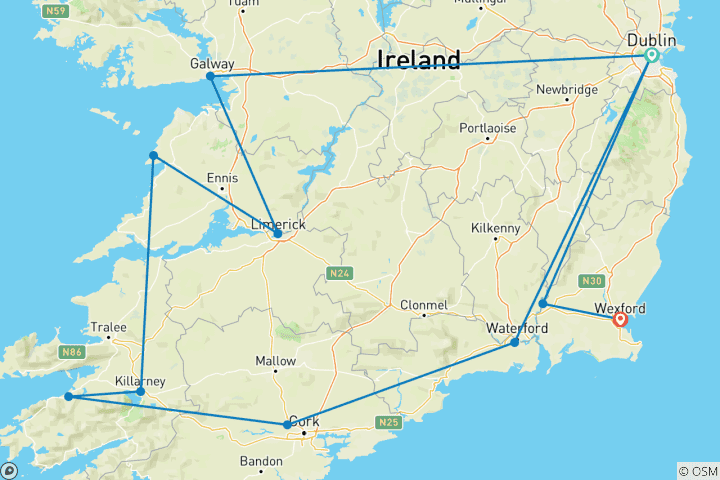 Map of Irish Highlights - Signature
