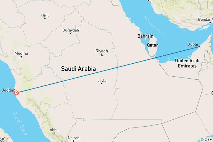 Karte von DUBAI & JEDDAH WERTVOLL FIT TOUR