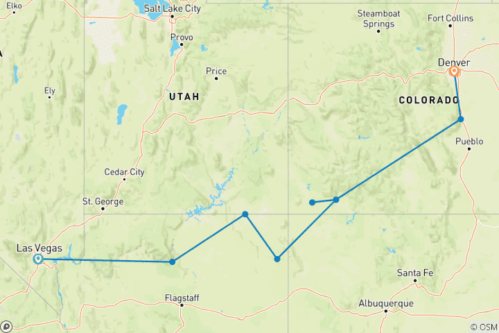 Map of Southwest USA Canyons & Cultures