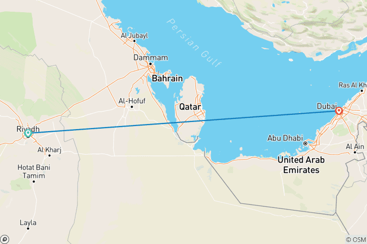 Karte von RIYADH & DUBAI VALUE FIT TOUR
