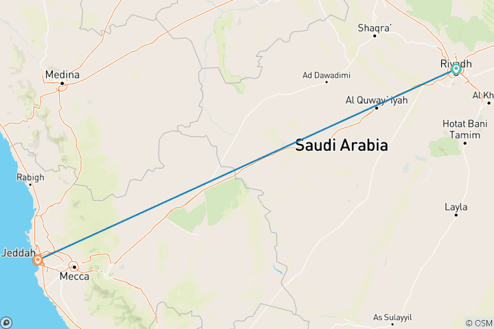 Map of RIYADH & JEDDAH VALUE FIT TOUR
