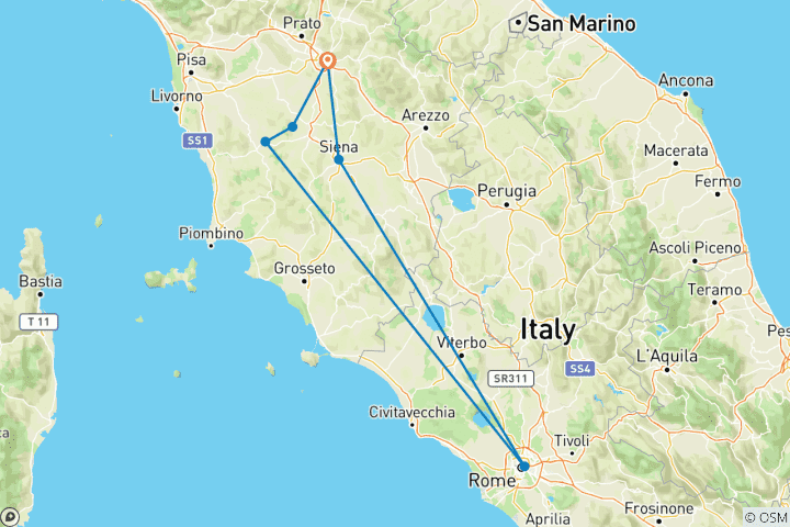 Carte du circuit Local Living Italy - Toscane San Gimignano