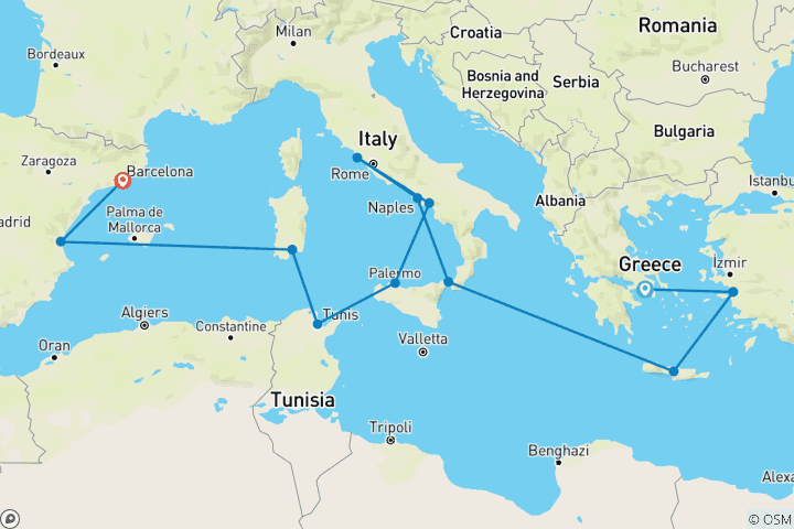 Map of Aegean & Mediterranean Explorer