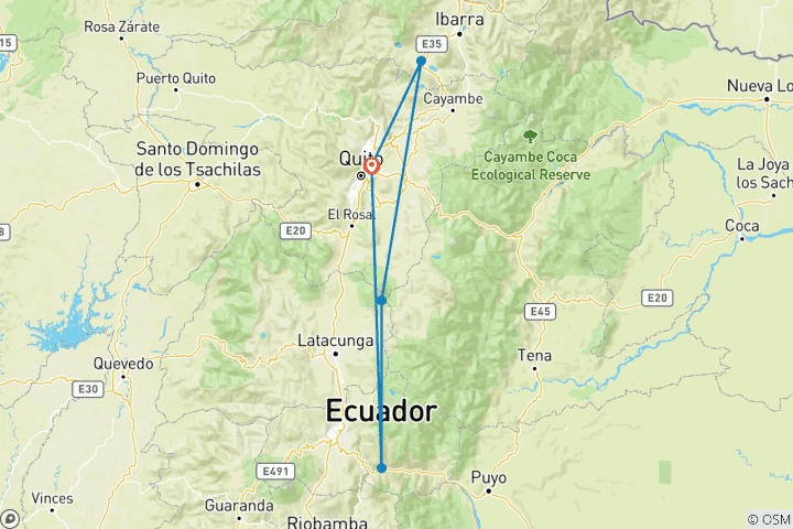 Map of Ecuador Amazon & Galapagos Family Holiday