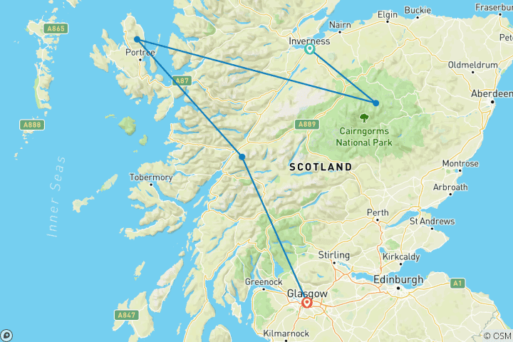 Map of Scottish Whisky Tour - Spirit of Scottish Whisky