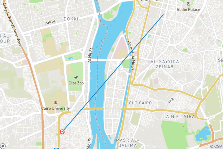Carte du circuit Transfert : Aller simple à l'aéroport du Caire (arrivée ou départ)