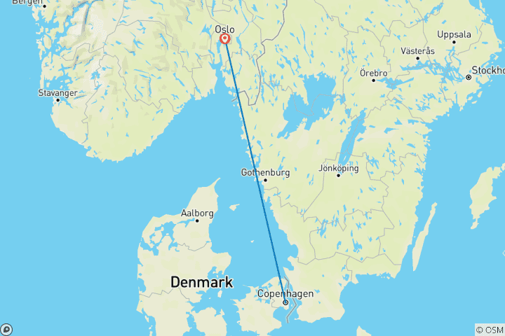 Carte du circuit Croisière "Le meilleur de Copenhague et d'Oslo