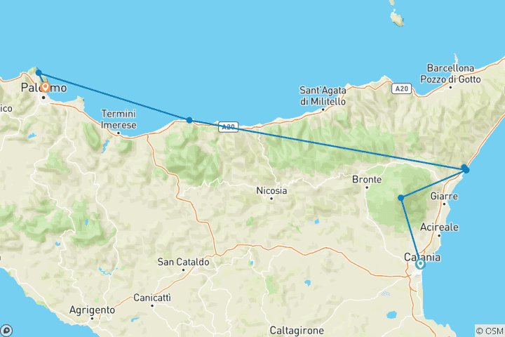 Map of Discover the Highlights of Sicily (8 days)