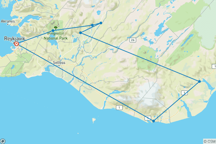 Map of Iceland Fire and Ice (Classic ( From 29 Mar '27))