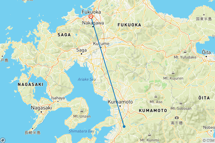 Map of 7 Days Kyushu Anime Pilgrimage: One Piece & Attack on Titan Adventure(private guide and driver）Family Tour - Customizable