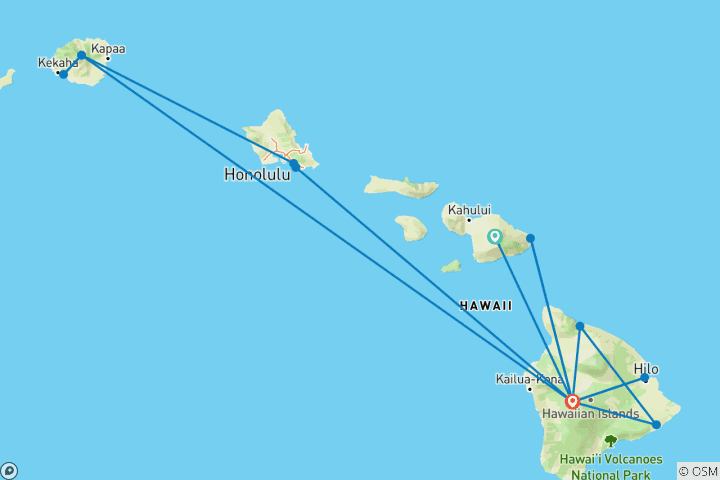 Kaart van Hawaï door Shoppinator: Eilandhoppen van Maui naar Oʻahu