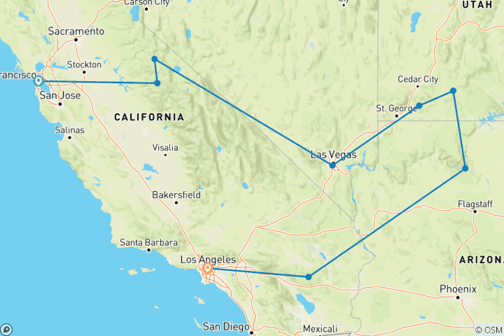 Map of Real San Francisco to LA