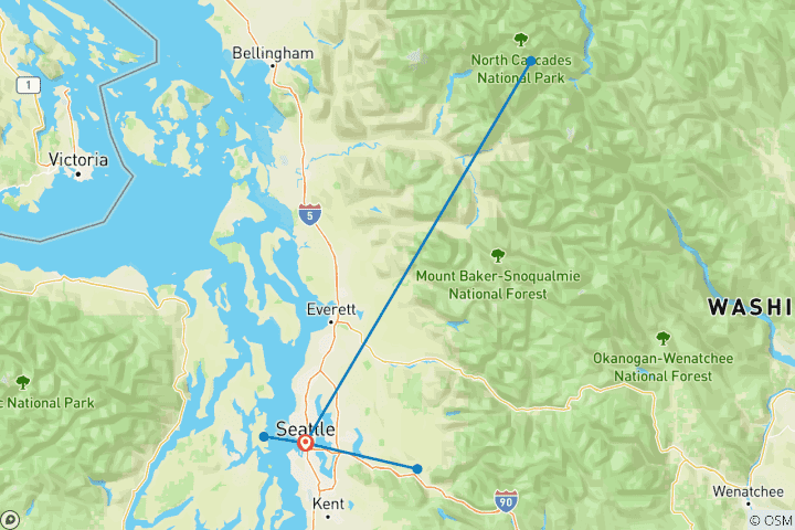 Map of Best of Seattle & Washington State - 4 days