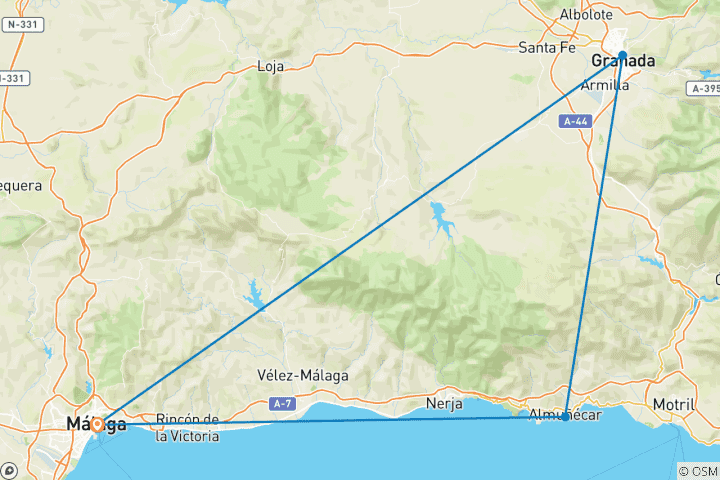 Karte von Entspannt entdecken: Costa Tropical & ihre goldenen Schatze