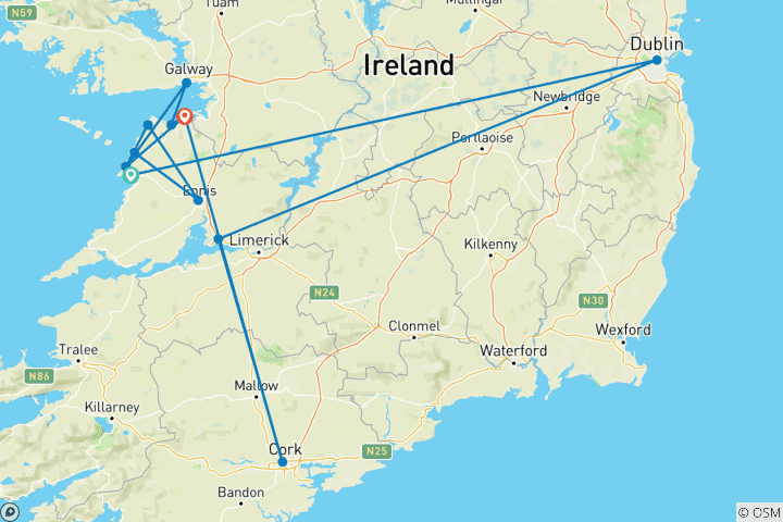 Map of Burren Way 7 days (7 days)
