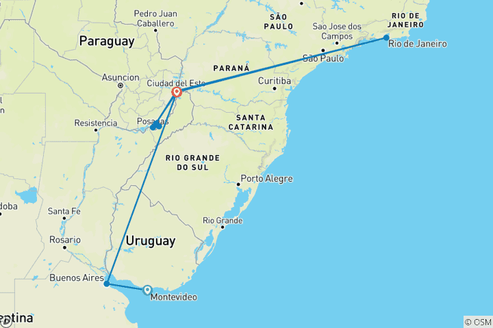 Karte von Magie Mate - aromatische Reise durch Südamerika