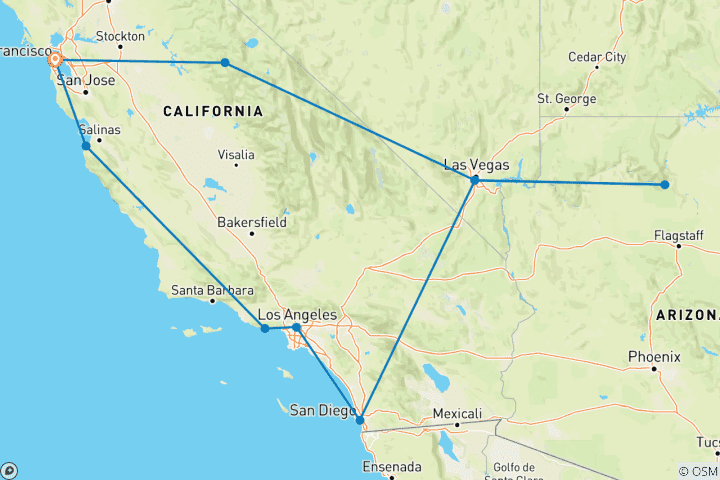 Map of West coast up close