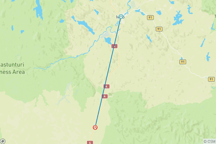 Kaart van Overnachting in een grote glazen iglo