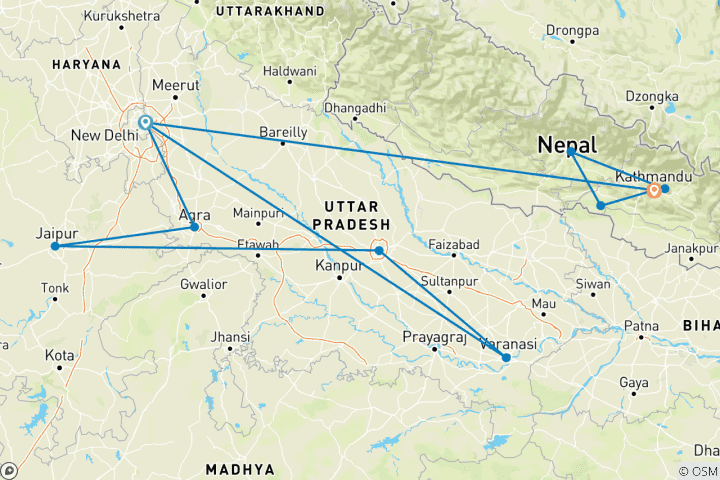 Map of Premium India & Nepal