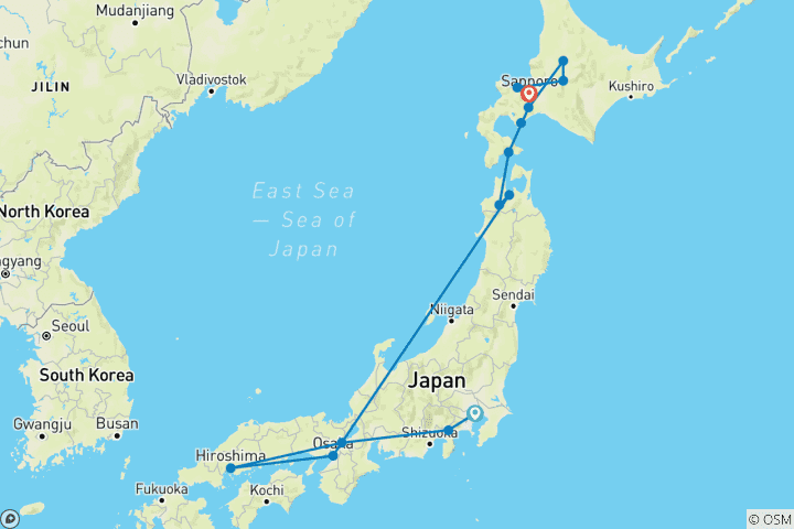 Map of Japan Adventure