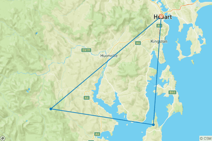 Map of Walk Bruny Island & Tasmania's South West