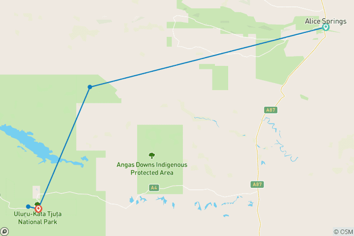 Carte du circuit Vacances en famille en Australie centrale et à Uluru (from Alice Springs to Uluru)