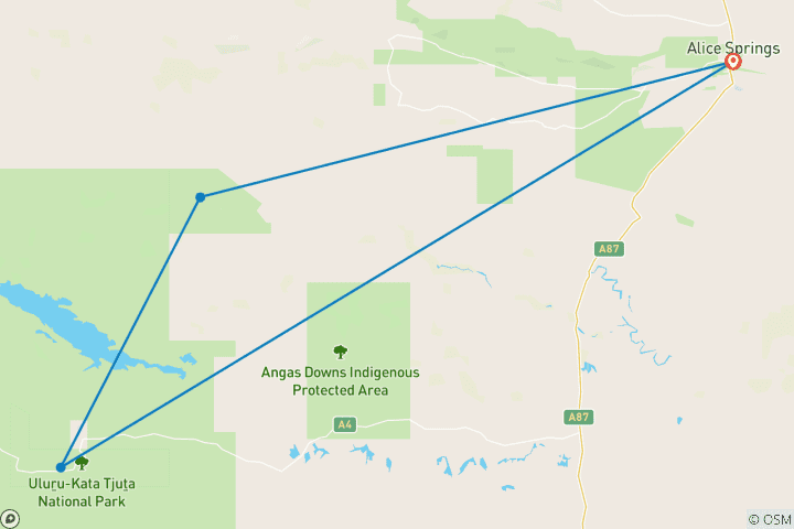 Carte du circuit Le meilleur d'Uluru et du Kings Canyon
