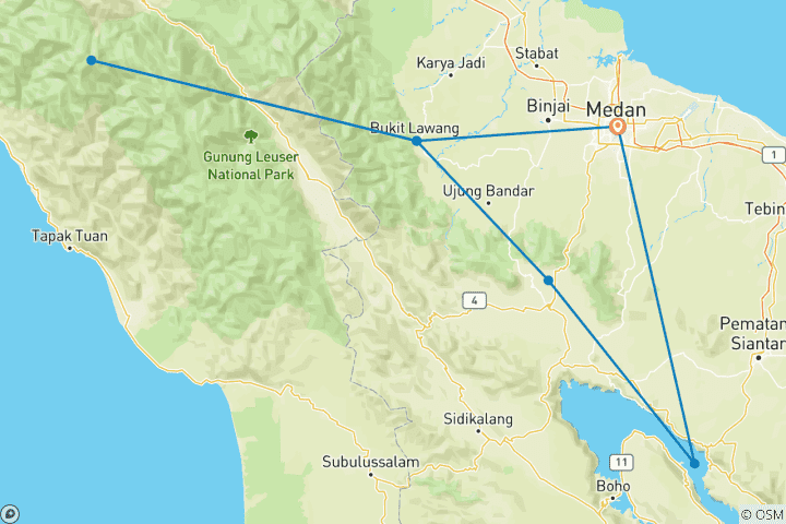 Map of Sumatra Adventure