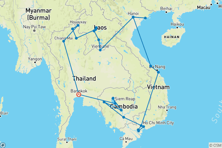 Carte du circuit Boucle de l'Asie du Sud-Est