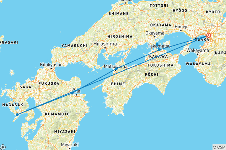 Carte du circuit L'expérience du sud du Japon