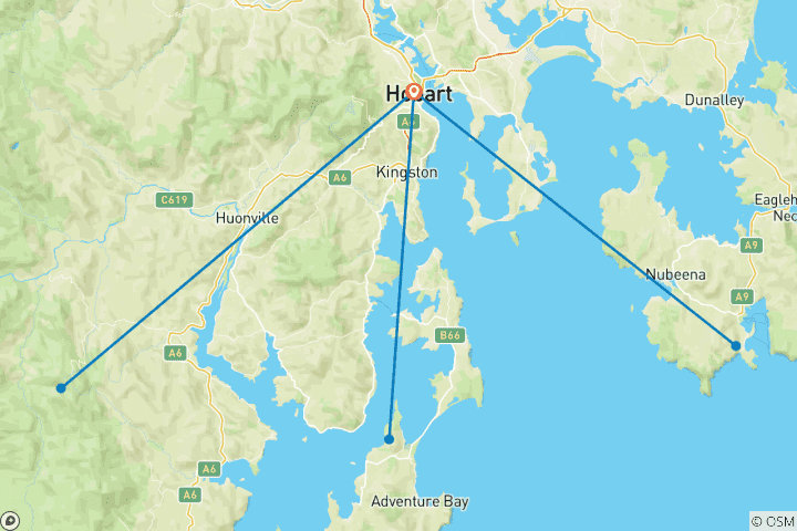 Map of Best of Hobart & Southern Tasmania