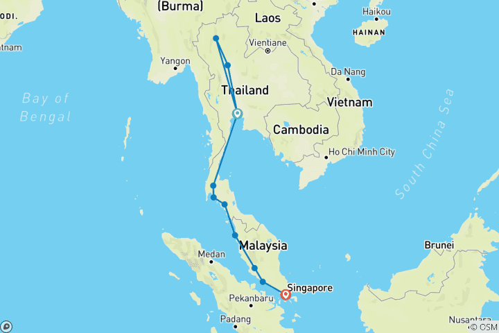 Map of Best of Thailand & Malaysia