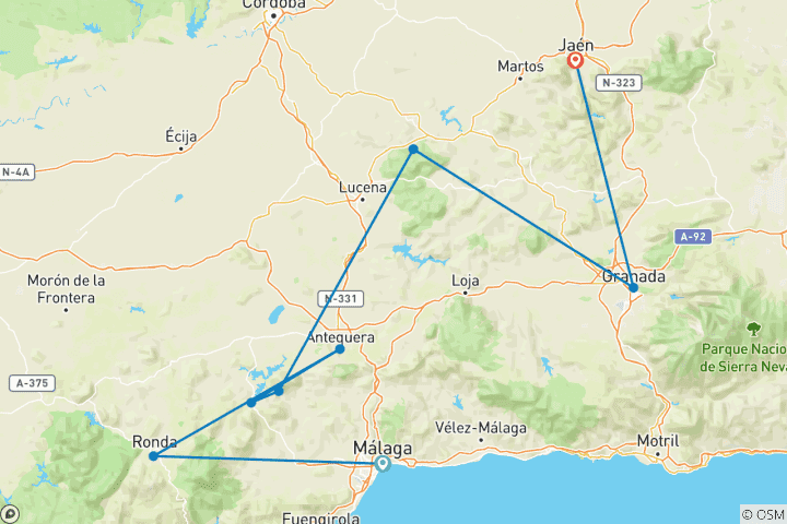 Map of Upgraded - Walking in Andalucia