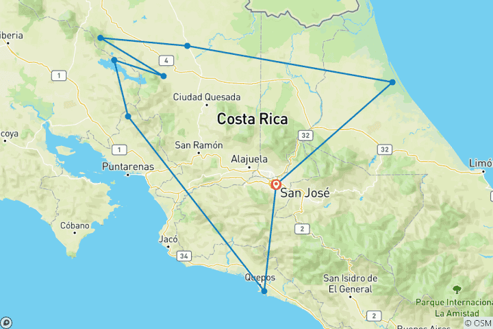 Map of Classic Costa Rica