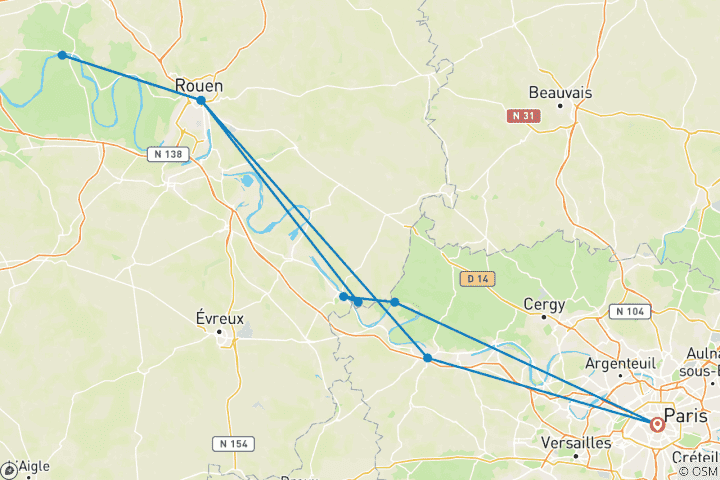 Carte du circuit Paris & Normandie (2027) (Paris à Paris, 2027)