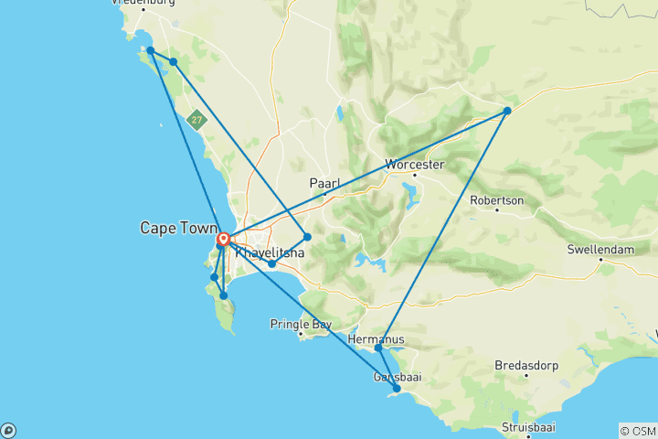 Mapa de Ciudad del Cabo: Entre las montañas y el océano
