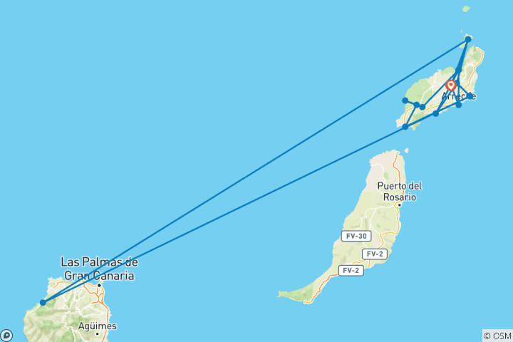 Carte du circuit Power Lanzarote : une semaine d'action