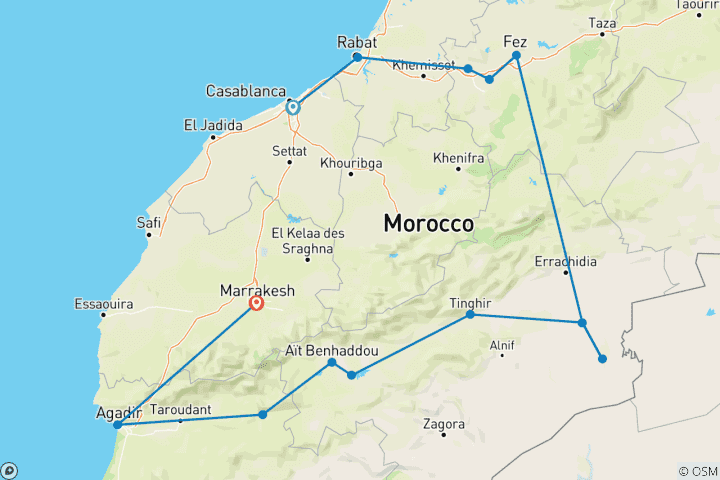 Map of Moroccan tea culture