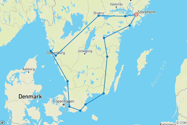 Kaart van Dromerig Zuid-Zweden