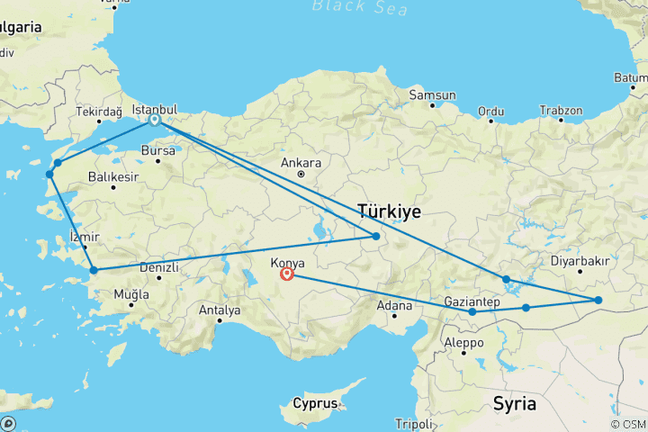 Map of Turkey Adventure