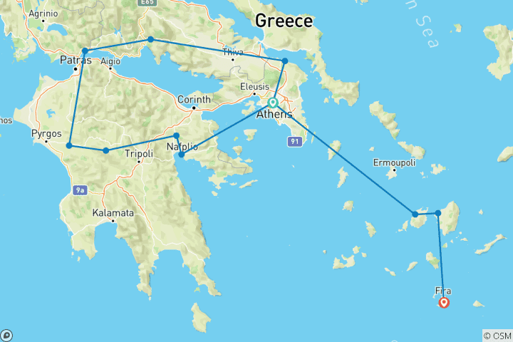 Map of Premium Greece in Depth (24 destinations)
