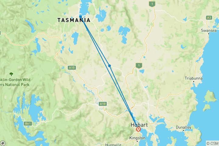 Carte du circuit Le meilleur des Heartlands de Tasmanie - 4 jours