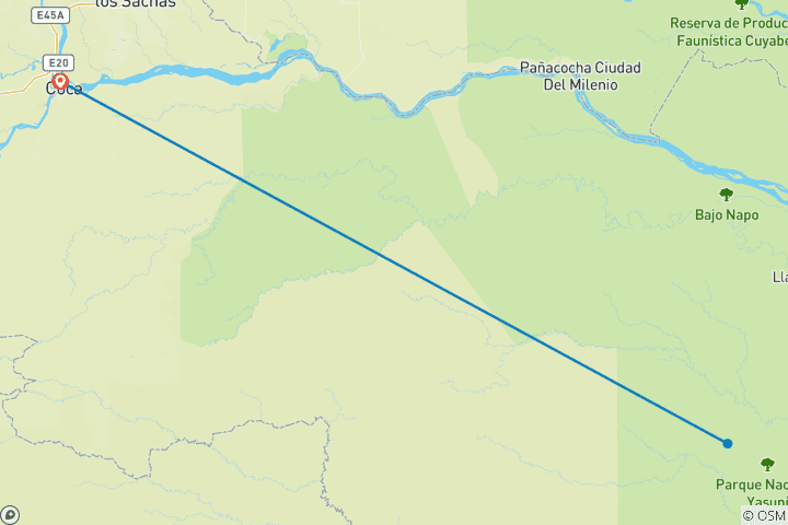 Carte du circuit Expédition prolongée de 5 jours dans la forêt tropicale