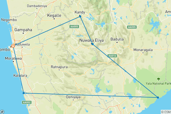 Map of Wunderbares Srilanka