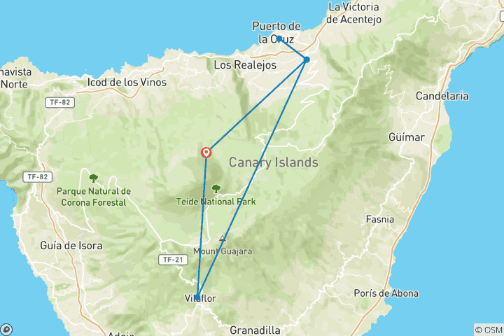 Carte du circuit Tenerife individuel - Best of GR 131 (8 jours)
