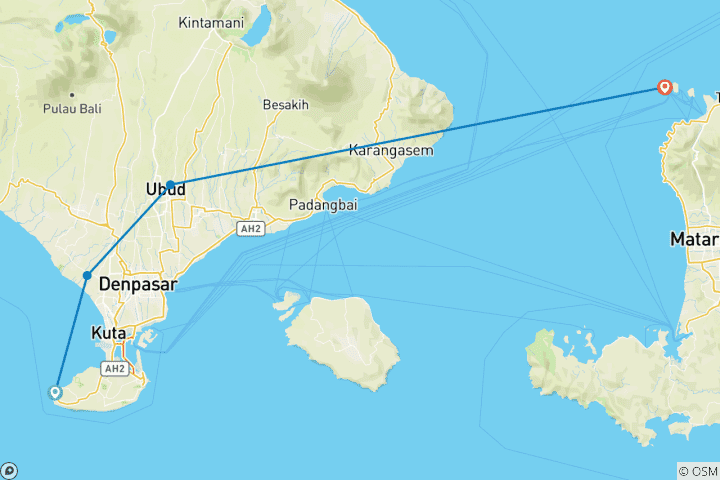 Map of Bali Backpacker