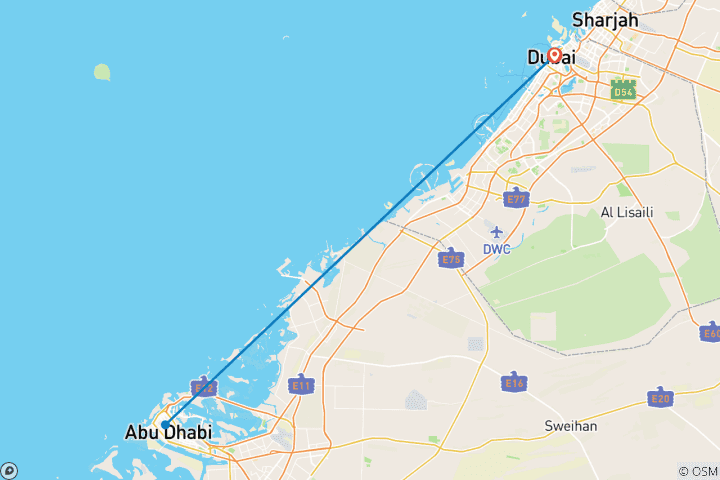 Map of 10-Day Tour of Dubai : Explore the Most Beautiful City of the Desert