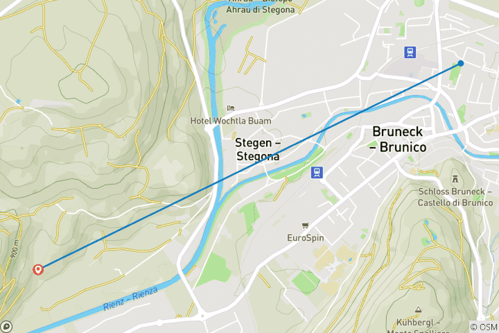 Carte du circuit Tyrol du Sud - la vallée de Pusteria en toute tranquillité (7 jours)