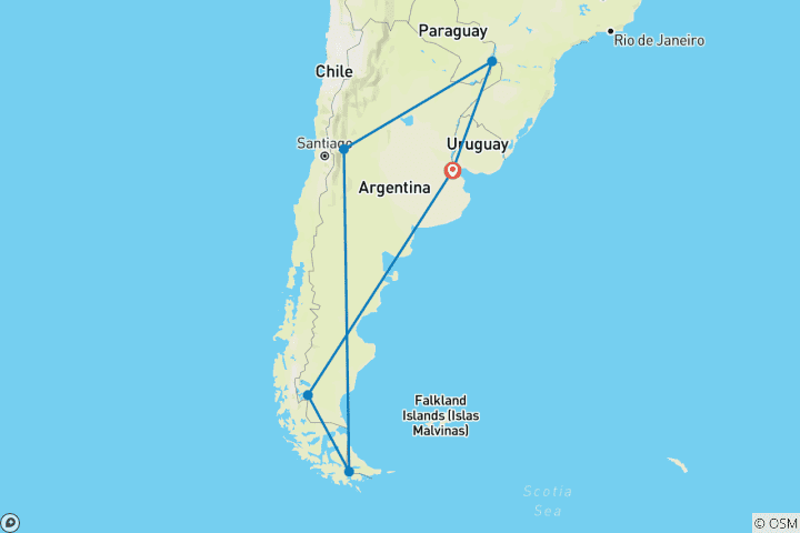 Carte du circuit Escapade en Argentine - Smart Adventure